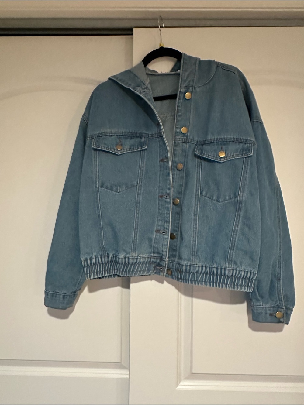 Amazon Light Blue Denim Jean Jacket with Hood